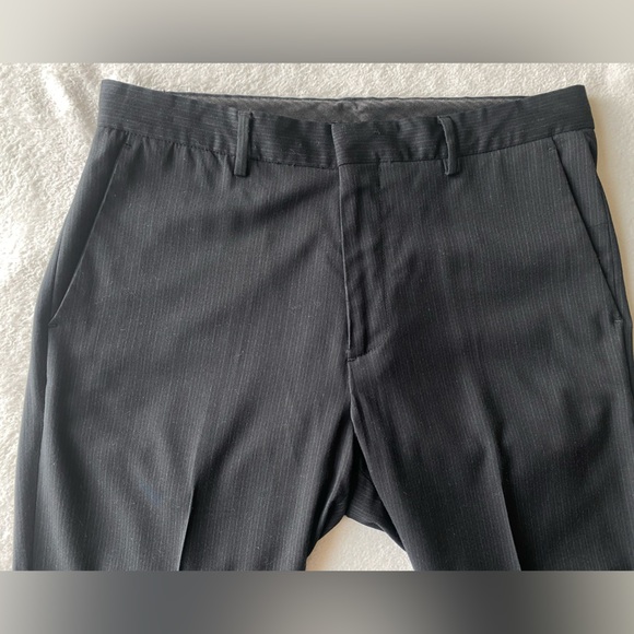 Calvin Klein Men’s pinstripe black Trousers pants size 30 x 32 - Picture 4 of 12